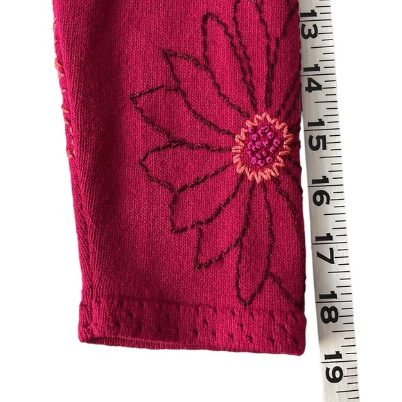 Vintage Magenta Pink Hand Embroidered Floral Knit Sweater - Picture 13 of 14